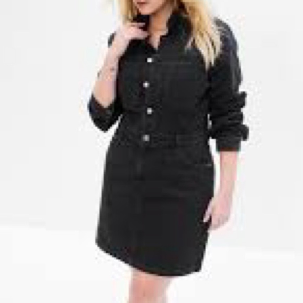 NWT Gap black denim dress. Sz: 14 petite